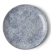 Aizome Mums Blue and White Ceramic 10 inch plates.  Made in Japan.