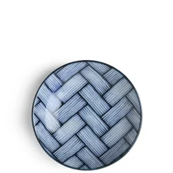 Ajiromon Blue and White Basketweave Design Collection Made in Japan Available At Miya.