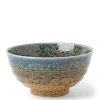 Aoi Nagashi Blue and Brown Ceramic Rice Bowl made in Japan available at Miya.