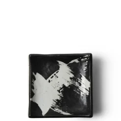 Black & White Brush Small Plate