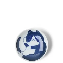 Blue & White Cat Themed Tableware Made in Japan Available at Miya.