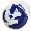 Blue Cats grace these fun tableware pieces made in Japan available at Miya.
