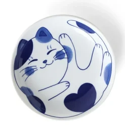 Blue Cats gracing fun tableware made in Japan available at Miya.