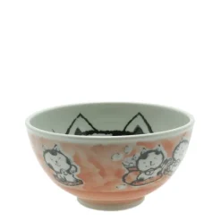 Bowl Cat Happiness Pink 5-1/8"