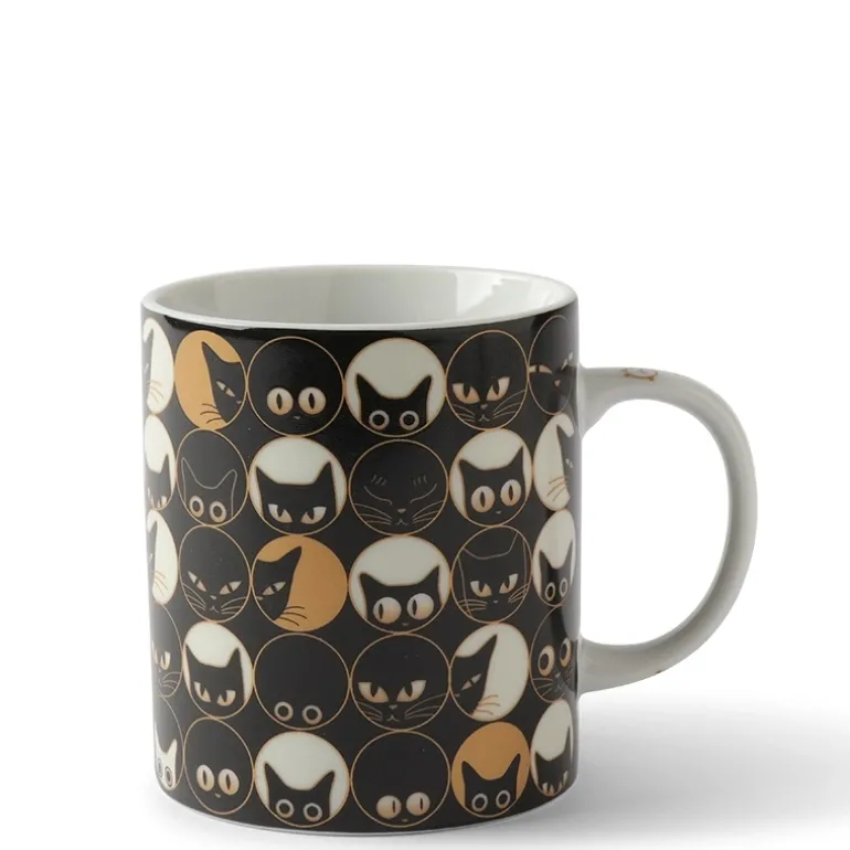 Cat Eyes Black Mug at Miya