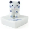 Ceramic Blue and White Cat Fish Incense Holder Made in Japan.