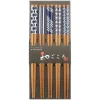 Chopsticks Set Bamboo Waka Blue/White