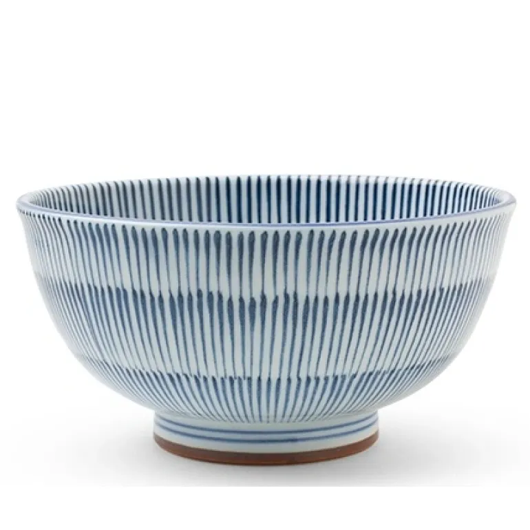 Hoso Tokusa Blue and White 6.25" Donburi Bowl at Miya