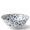 Maneki Neko Fortune Cat Pattern Blue and White Bowl Made in Japan Available at Miya.