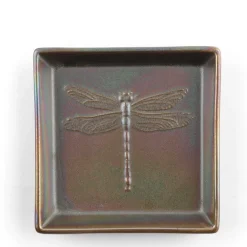 Plate Square Dragonfly Rainbow Luster