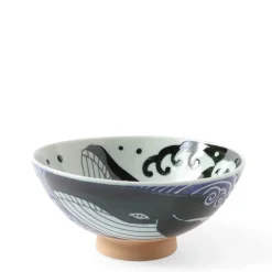 Rice Bowl Blue Whale Waves (XL) 5-3/4"