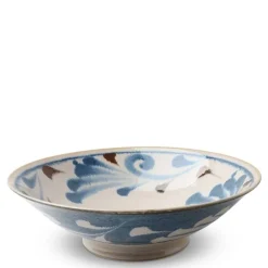 Rustic blue and brown tableware collection made in Japan available at Miya.