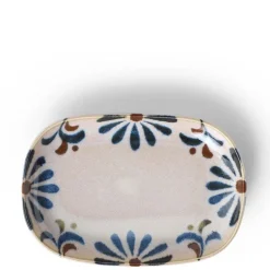 Rustic Blue Floral Design Made in Japan Available at Miya.