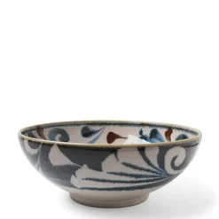 Rustic Blue Vines 8.5" Shallow Bowl