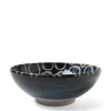 Rustic White Circles 8.5" Shallow Bowl