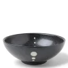 Satin Black White Dots 8-3/8" Bowl