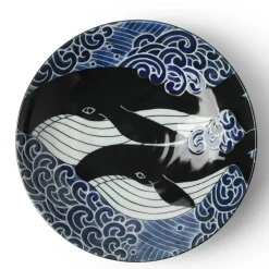 Shallow Bowl Blue Whale Waves 8-1/2"