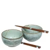 Spring Blossoms 5" Bowl For Two Set at Miya