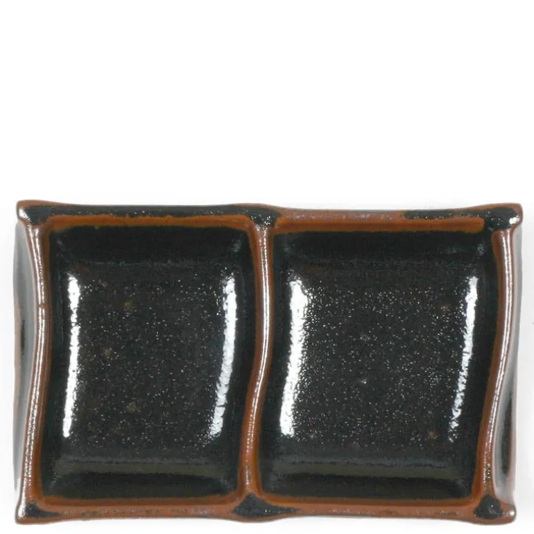 Tenmoku Black Double Sauce Dish at Miya