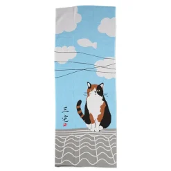 Tenugui Cat on a Roof