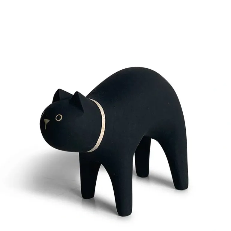 T-Lab Wooden Animal - Cat Black