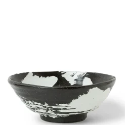 White Brush Stroke Design Ceramic Everyday Bowls made in Japan available at Miya.